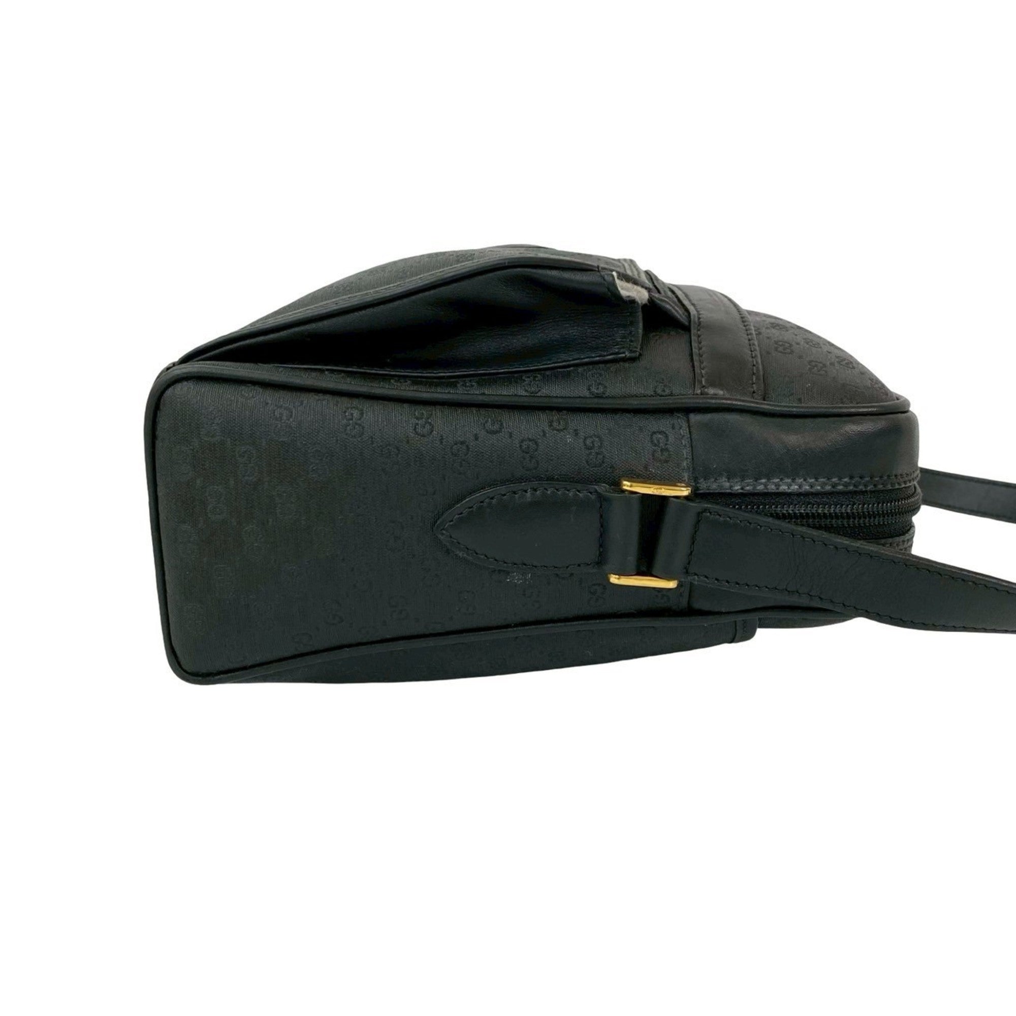 Gucci Black Leather Pvc Pochette Shoulder Bag (Pre-Owned)