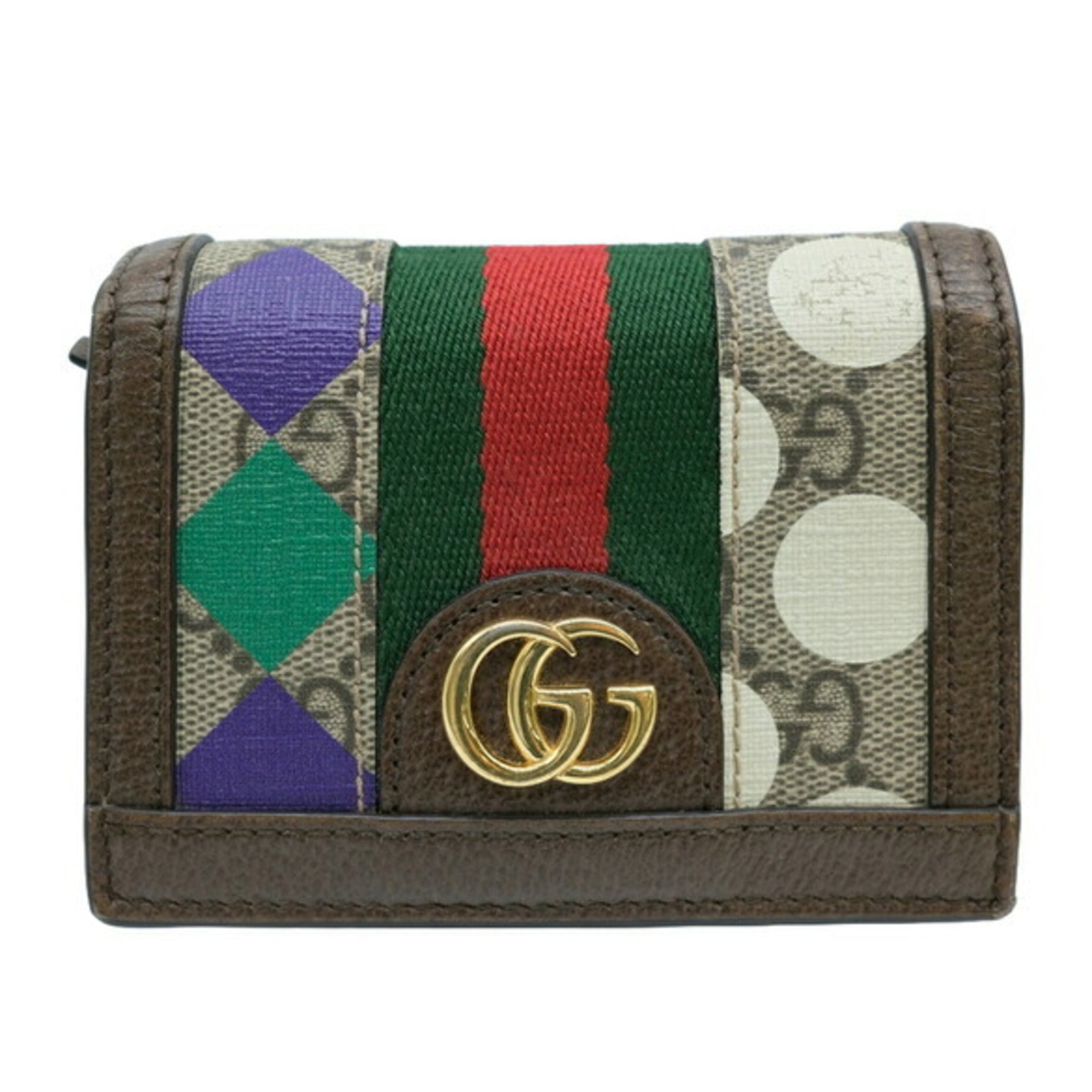 Gucci Beige Brown Multi-Color Gg Supreme Wallet (Bi-Fold) (Pre-Owned)
