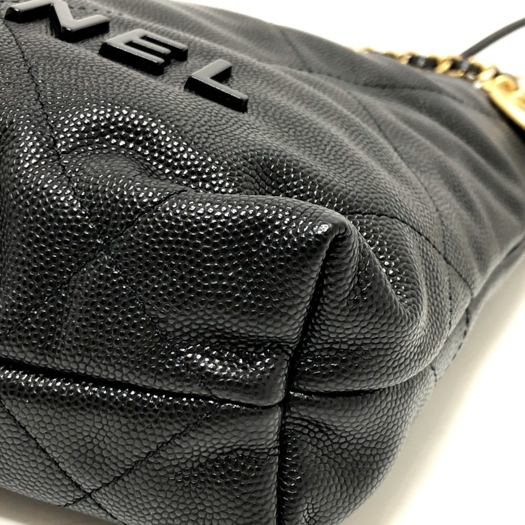 Chanel Black Grained Calfskin Shoulder Bag (Pre-Owned)