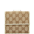 Gucci Beige Ivory Canvas Leather Wallet (Bi-Fold) (Pre-Owned)