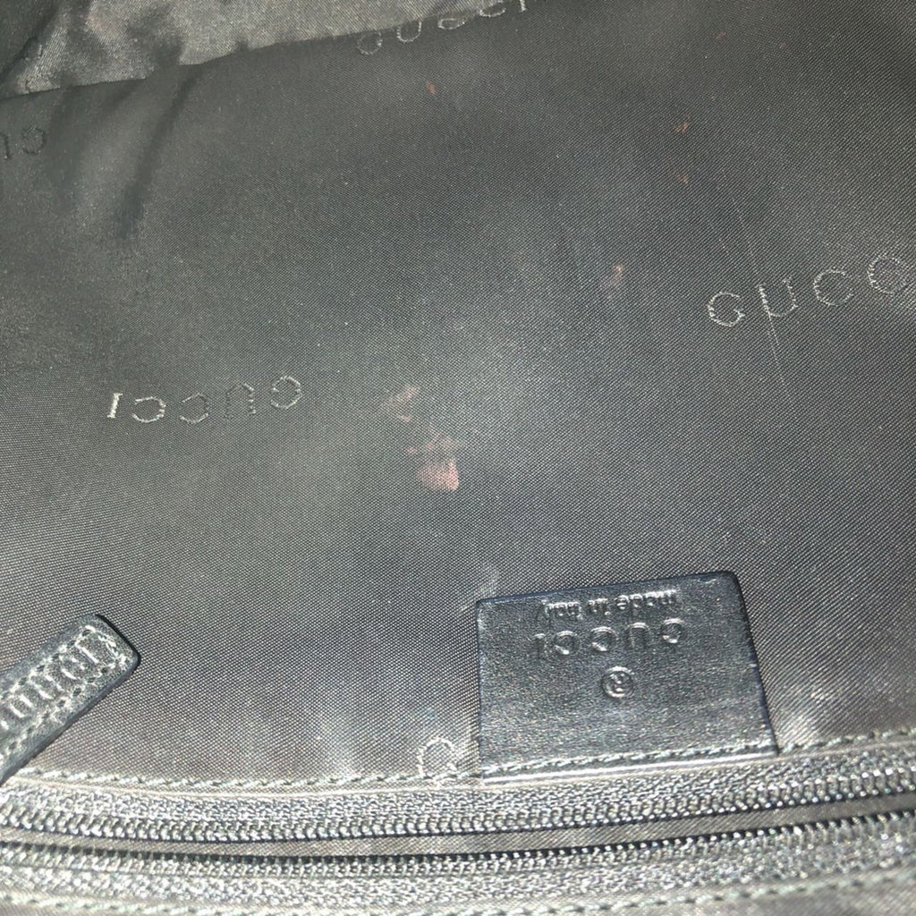 Gucci Black Bamboo Leather Handbag Shoulder Bag (Pre-Owned)