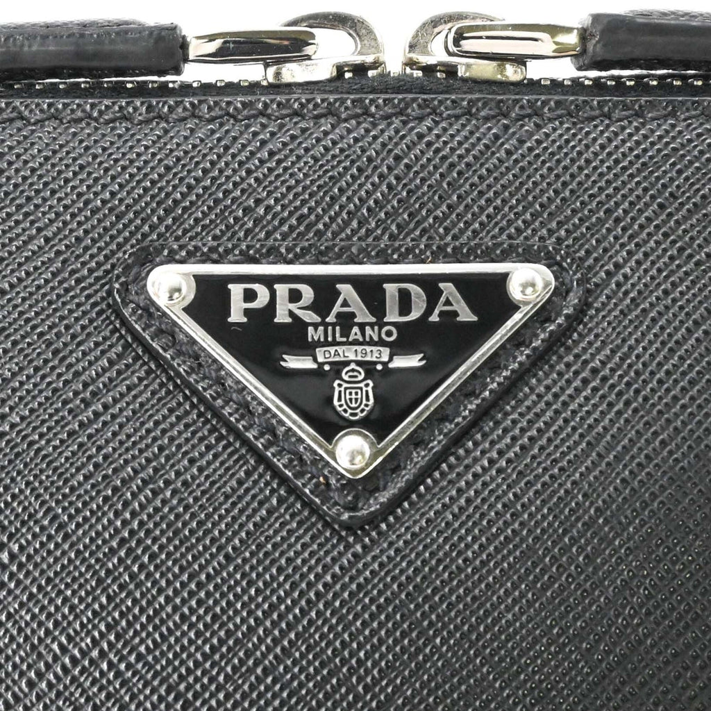 Prada Black Saffiano Triangle Shoulder Bag (Pre-Owned)