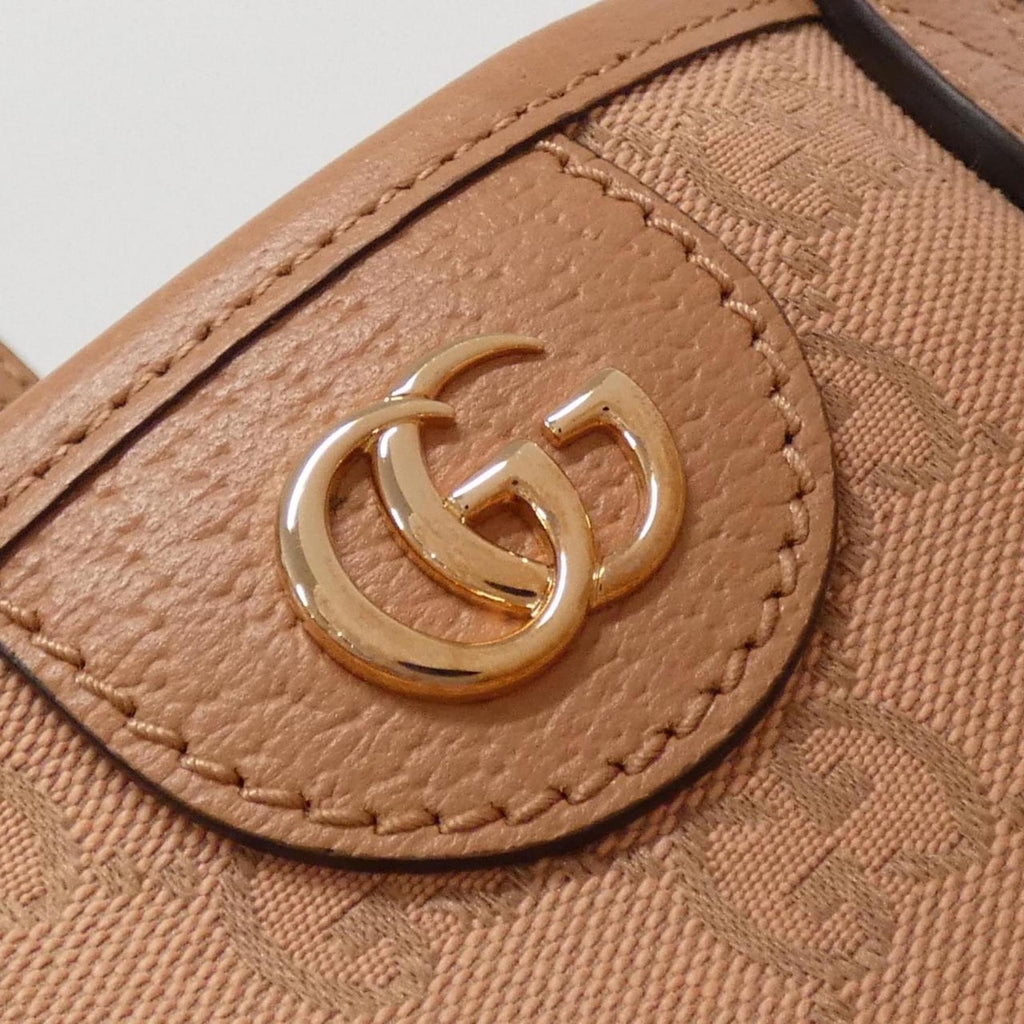 Gucci Pink Gg Canvas Leather Handbag (Pre-Owned)