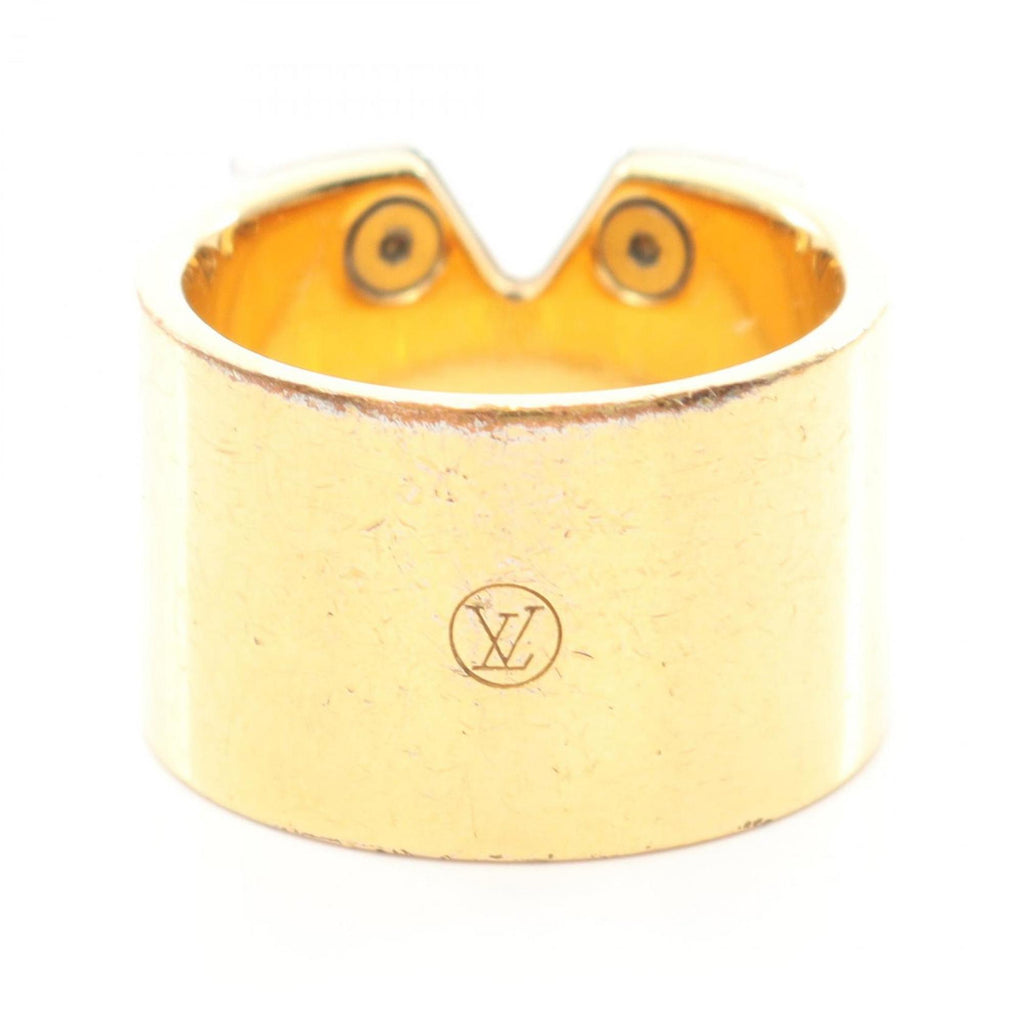 Louis Vuitton Gold Silver Gold Plating Stainless Steel Band Ring (Pre-Owned)