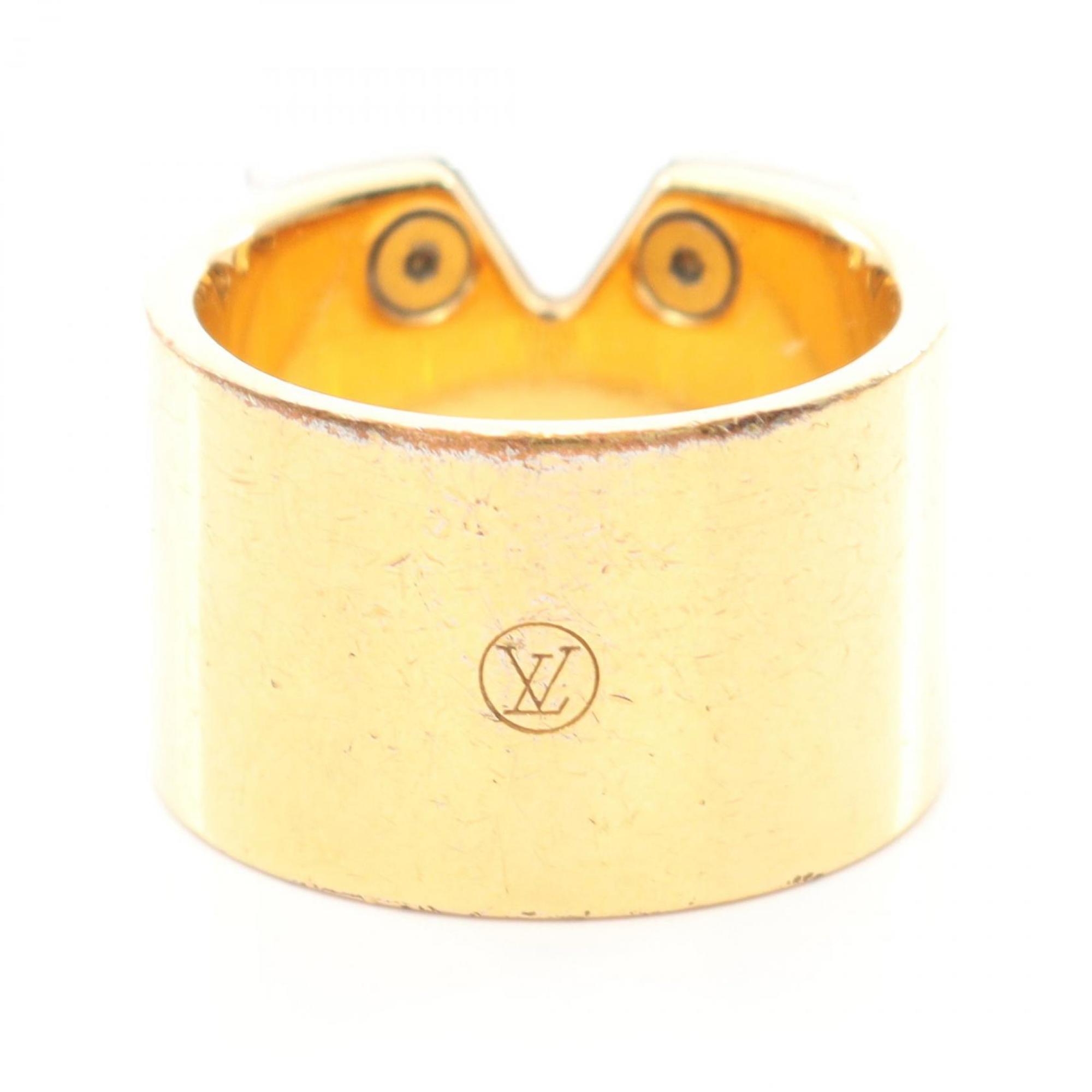 Louis Vuitton Gold Silver Gold Plating Stainless Steel Band Ring (Pre-Owned)