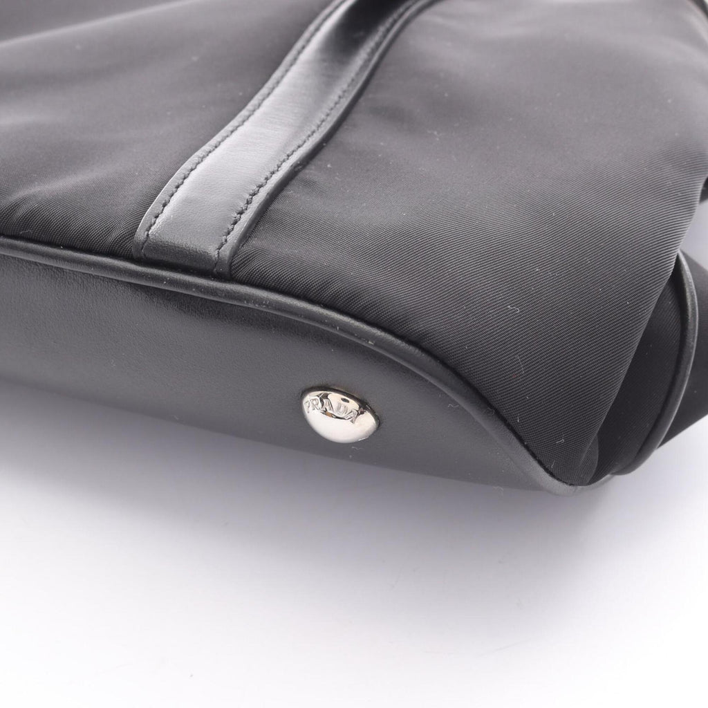 Prada Black Nylon Leather Handbag (Pre-Owned)