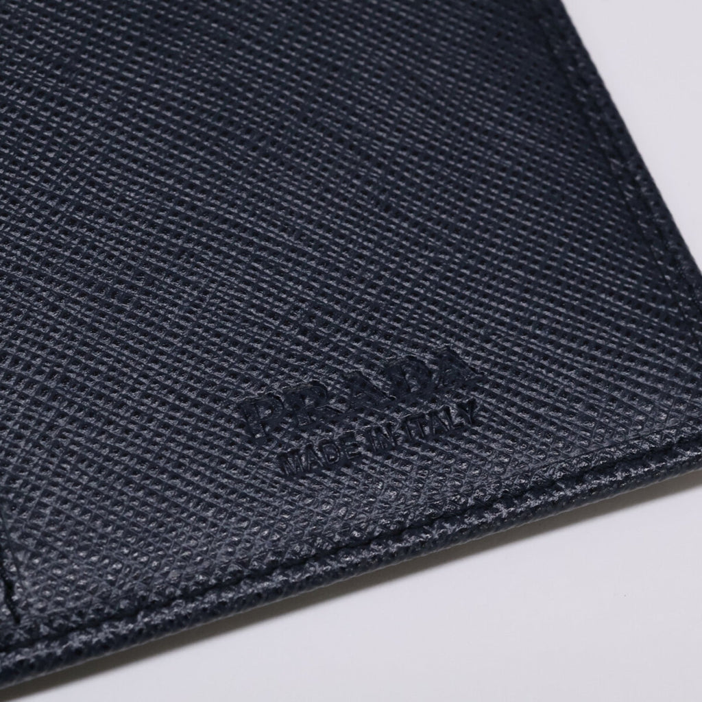 Prada Navy Leather Long Wallet (Bi-Fold) (Pre-Owned)