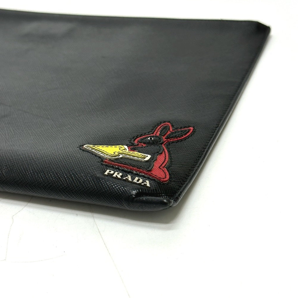 Prada Black Leather Clutch Bag (Pre-Owned)