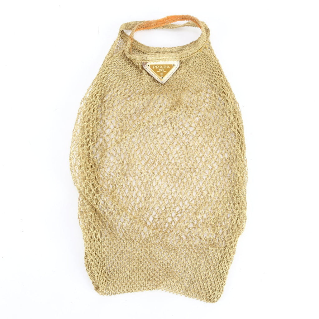 Prada Brown Mesh Handbag Tote Bag (Pre-Owned)