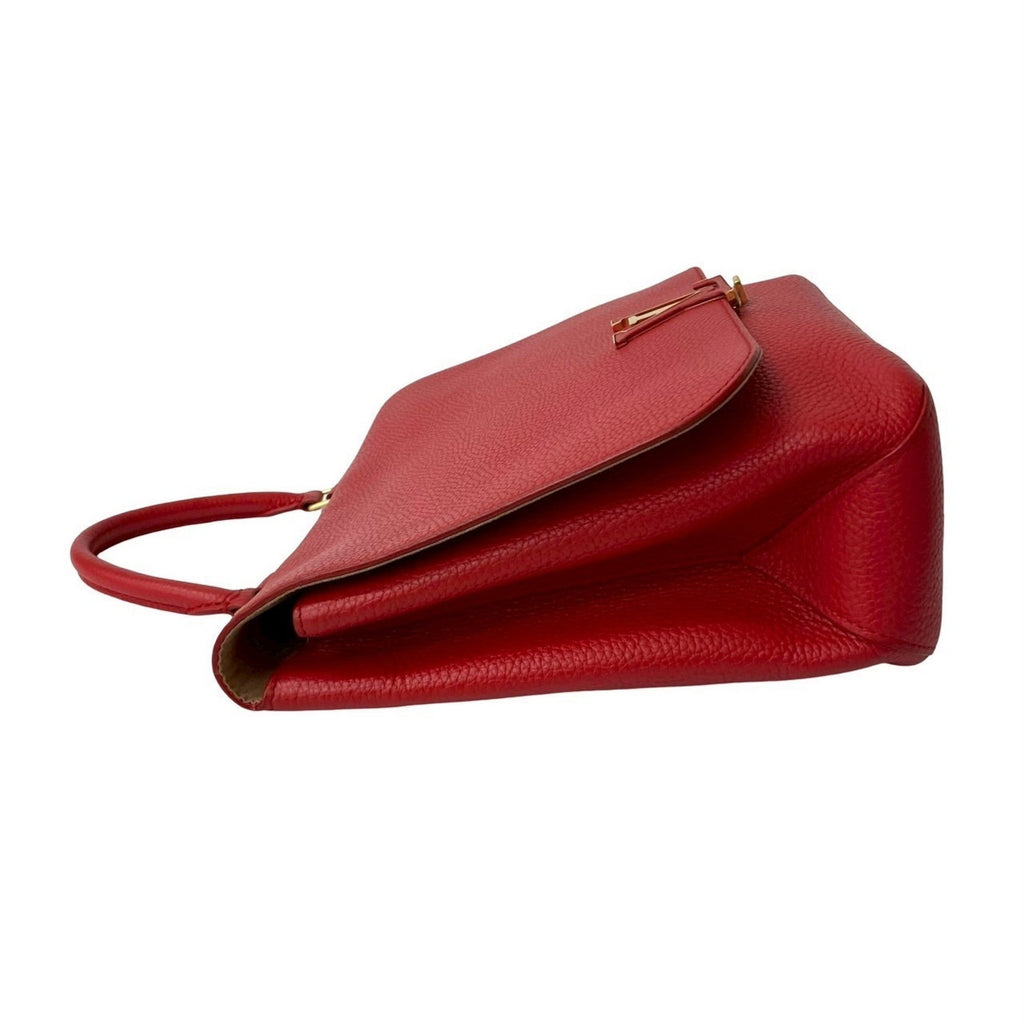 Louis Vuitton Red Color Leather Handbag Shoulder Bag Tote Bag (Pre-Owned)
