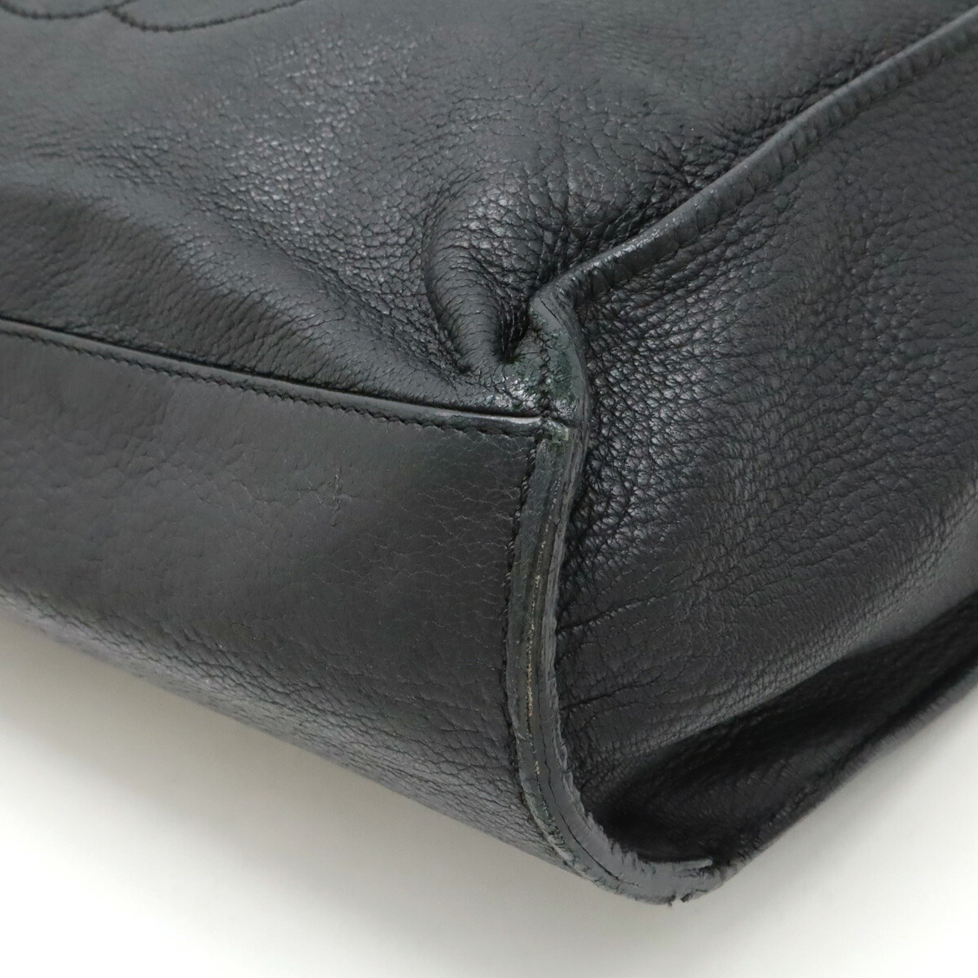 Chanel Black Leather Shoulder Bag Tote Bag (Pre-Owned)