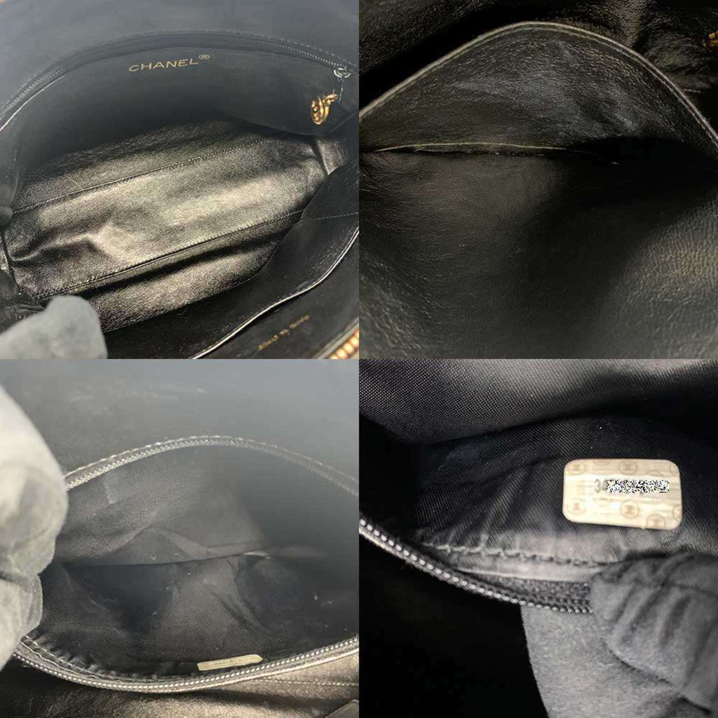 Chanel Matelasse Black Leather Shoulder Bag (Pre-Owned)