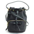 Prada Black Canvas Leather Shoulder Bag (Pre-Owned)