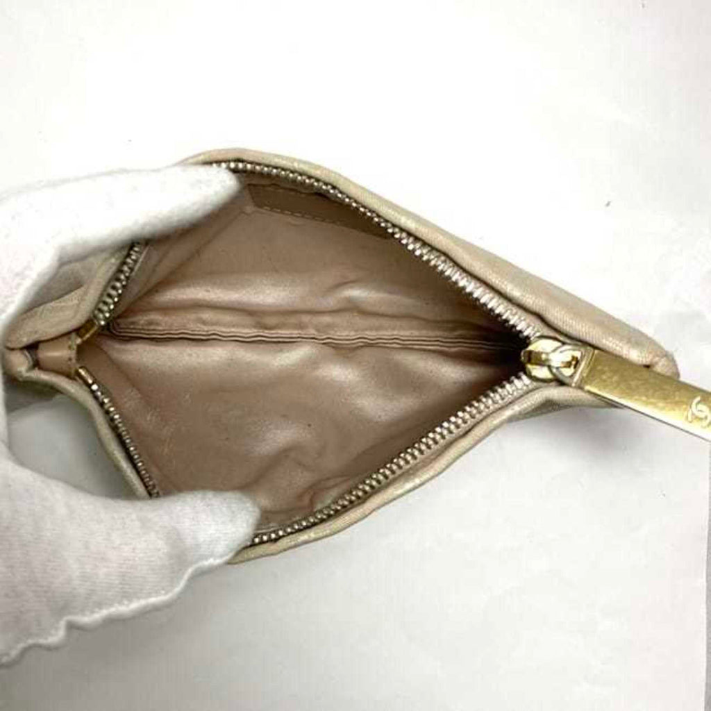 Chanel New Travel Line Beige Nylon Leather Pouch (Pre-Owned)