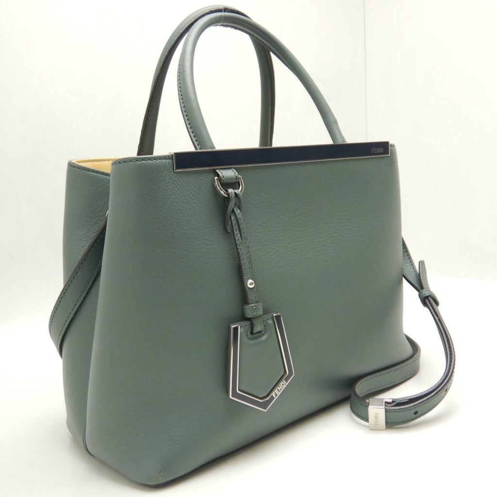 Fendi Khaki Yellow Leather Handbag (Pre-Owned)