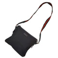 Gucci Sherry Line Black Canvas Leather Shoulder Bag (Pre-Owned)