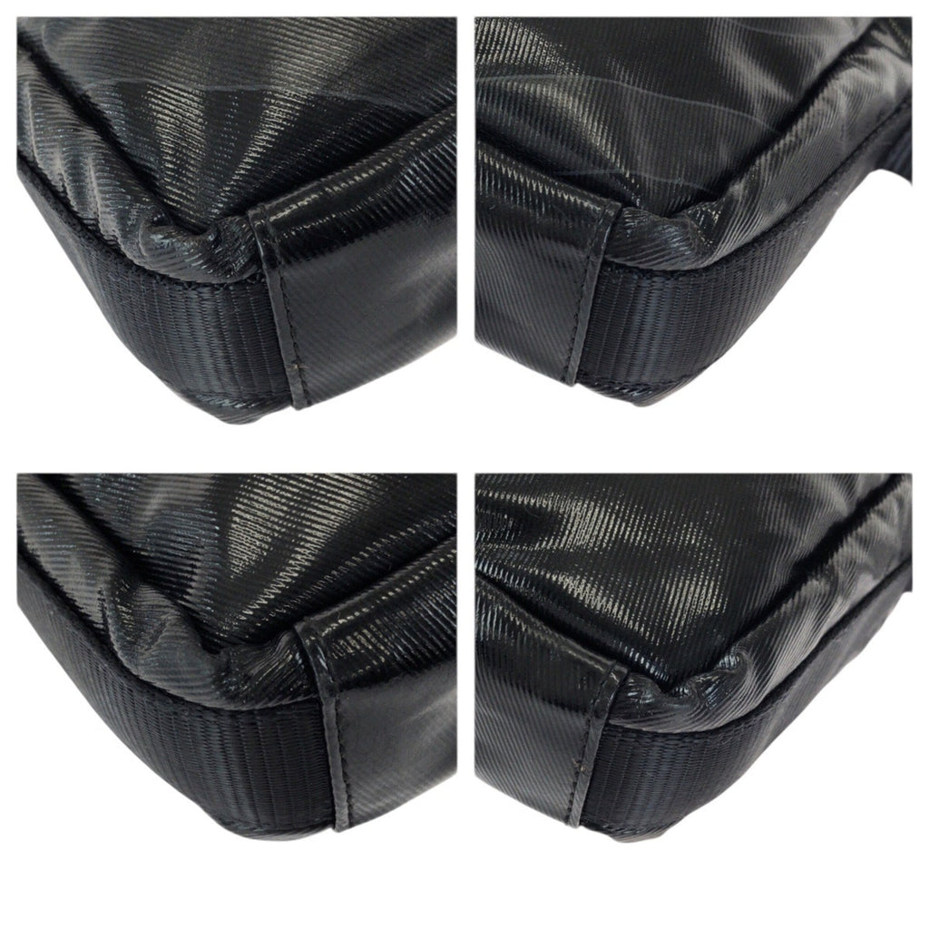 Chanel Black Coated Canvas Shoulder Bag (Pre-Owned)