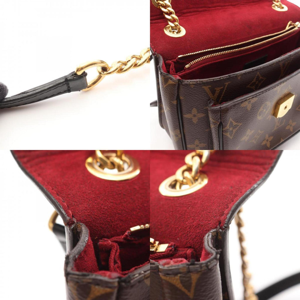 Louis Vuitton Black Brown Coated Canvas Leather Shoulder Bag (Pre-Owned)