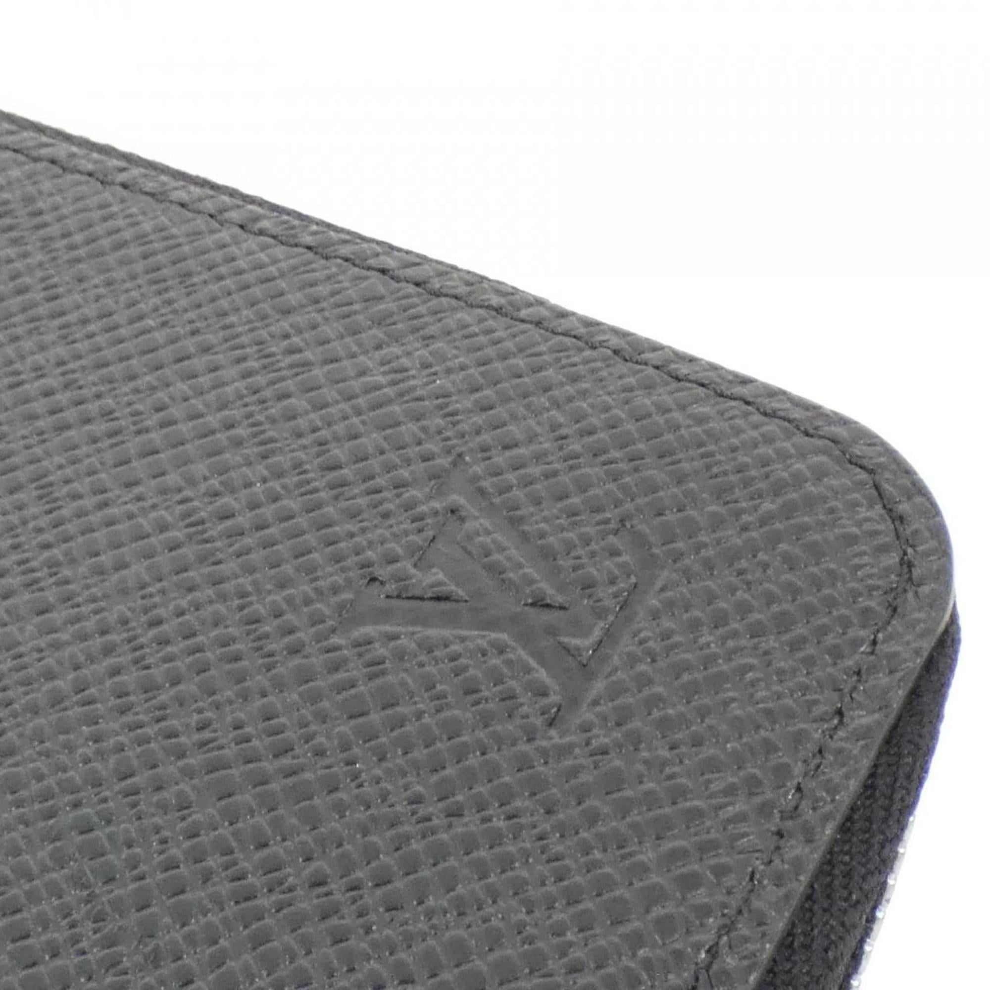 Louis Vuitton Black Taiga Leather Long Wallet (Bi-Fold) (Pre-Owned)