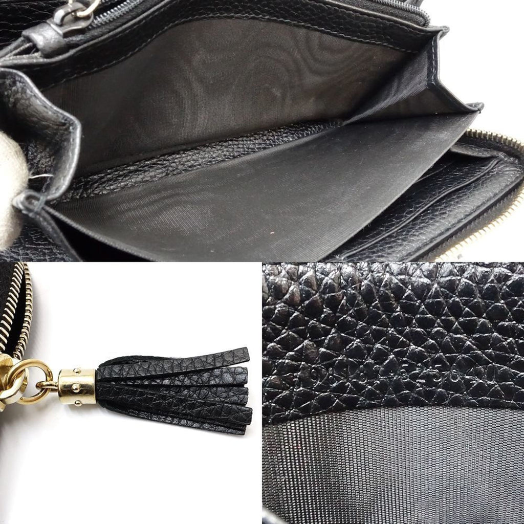 Gucci Black Leather Long Wallet (Bi-Fold) (Pre-Owned)