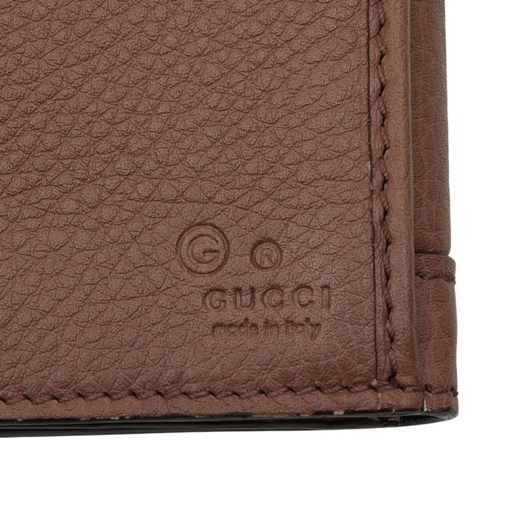Gucci Brown Canvas Leather Long Wallet (Bi-Fold) (Pre-Owned)