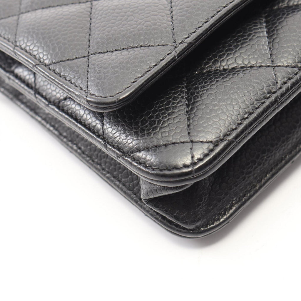 Chanel Black Grained Calfskin Handbag Shoulder Bag (Pre-Owned)