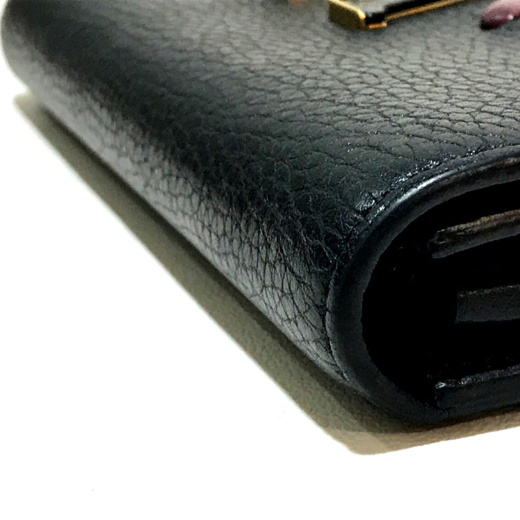 Louis Vuitton Black Leather Wallet (Bi-Fold) (Pre-Owned)