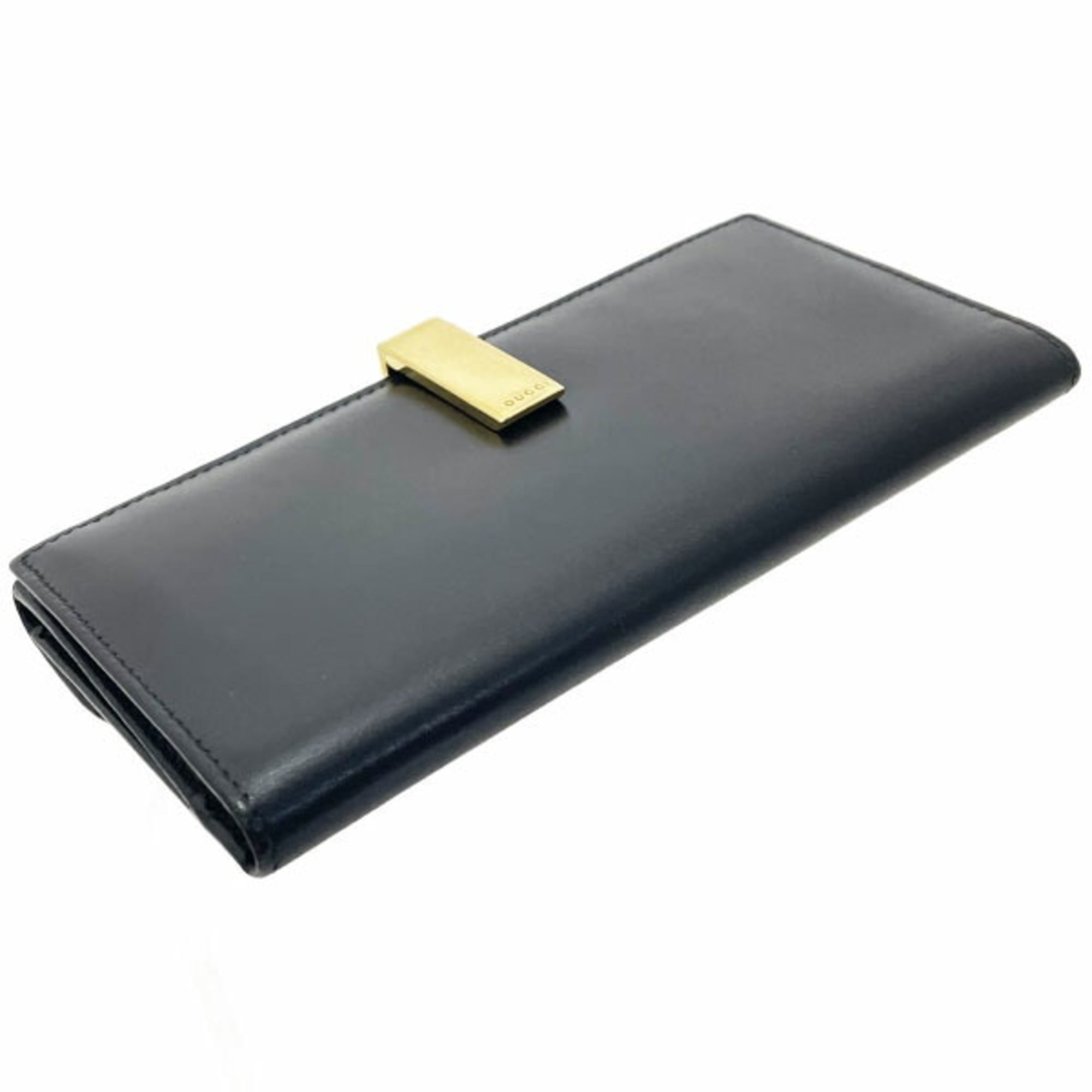 Gucci Black Leather Long Wallet (Bi-Fold) (Pre-Owned)