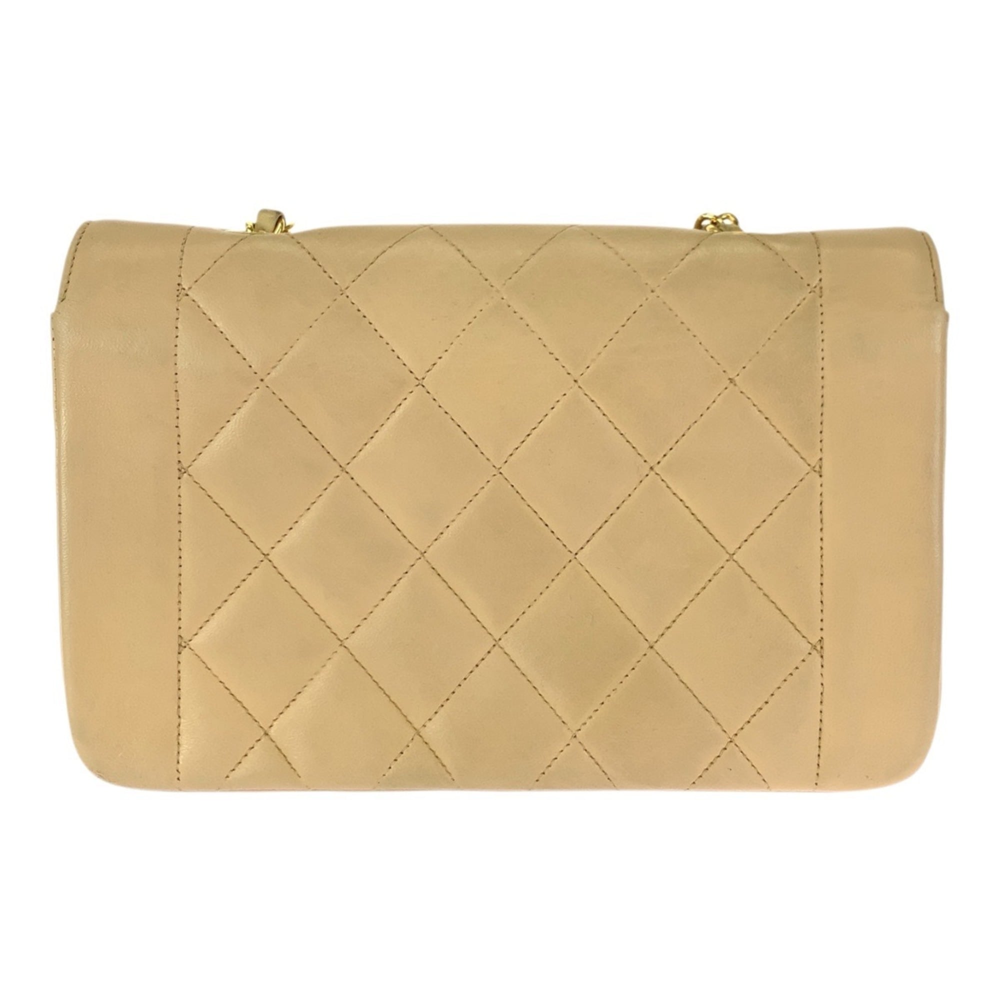 Chanel Matelasse Beige Leather Shoulder Bag (Pre-Owned)