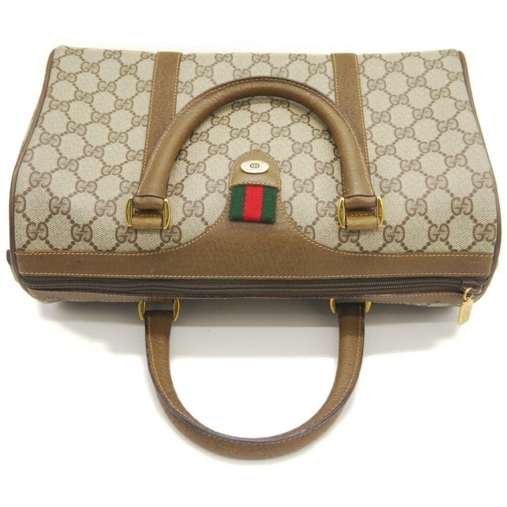 Gucci Beige Pvc Leather Boston Bag (Pre-Owned)
