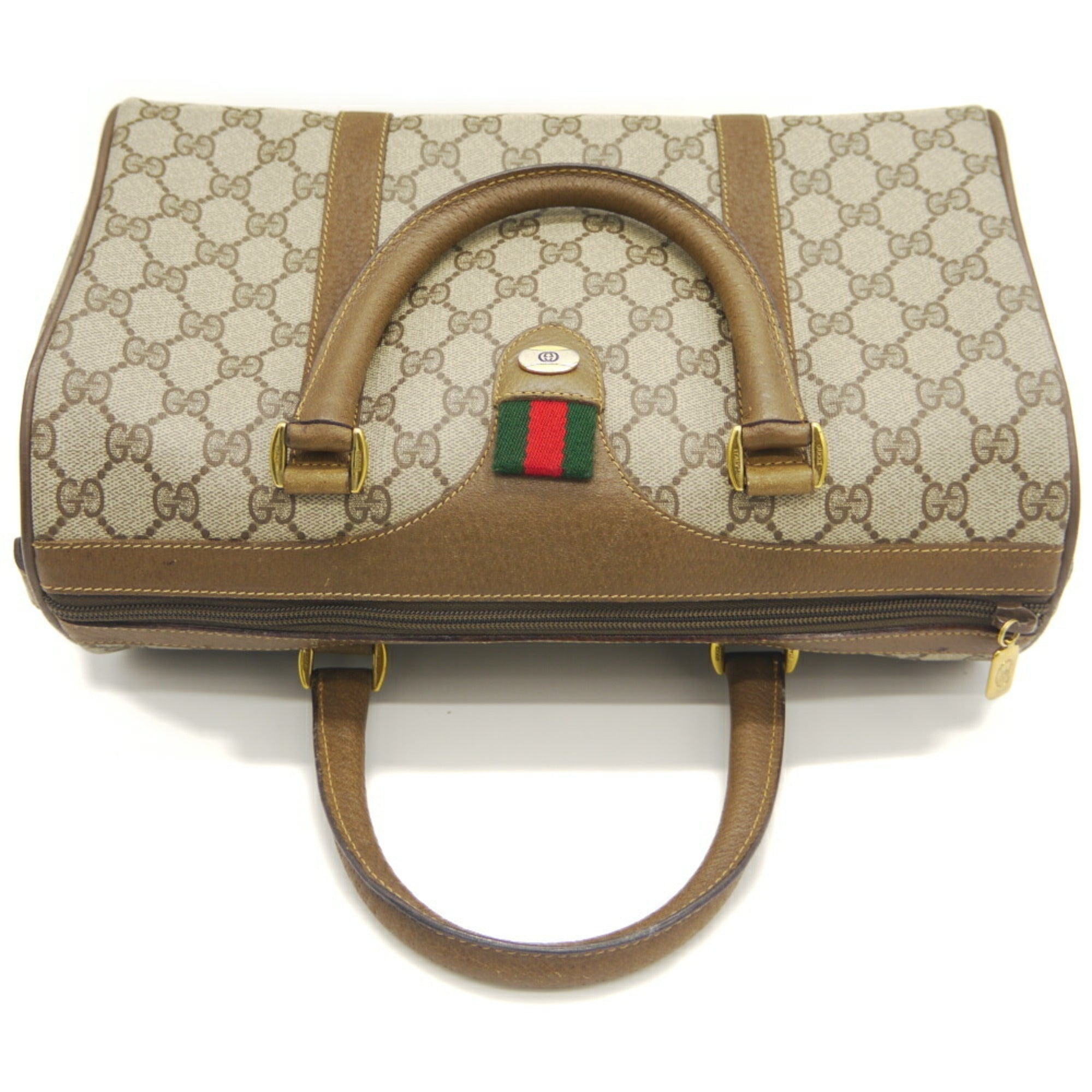 Gucci Beige Pvc Leather Boston Bag (Pre-Owned)