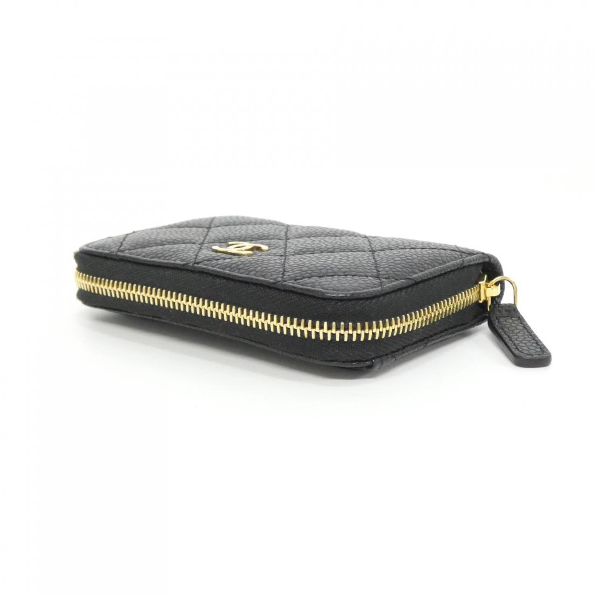 Chanel Black Grained Calfskin Coin Purse/Coin Case (Pre-Owned)