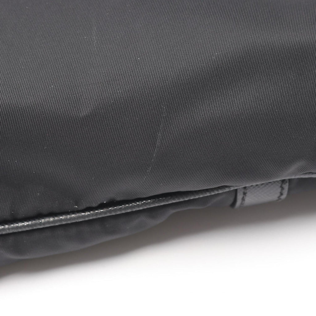 Prada Black Nylon Leather Handbag Tote Bag (Pre-Owned)