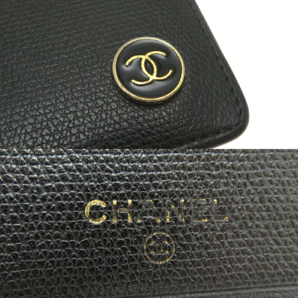Chanel Black Leather Wallet (Bi-Fold) (Pre-Owned)