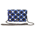 Chanel Black Blue Leather Shoulder Bag (Pre-Owned)