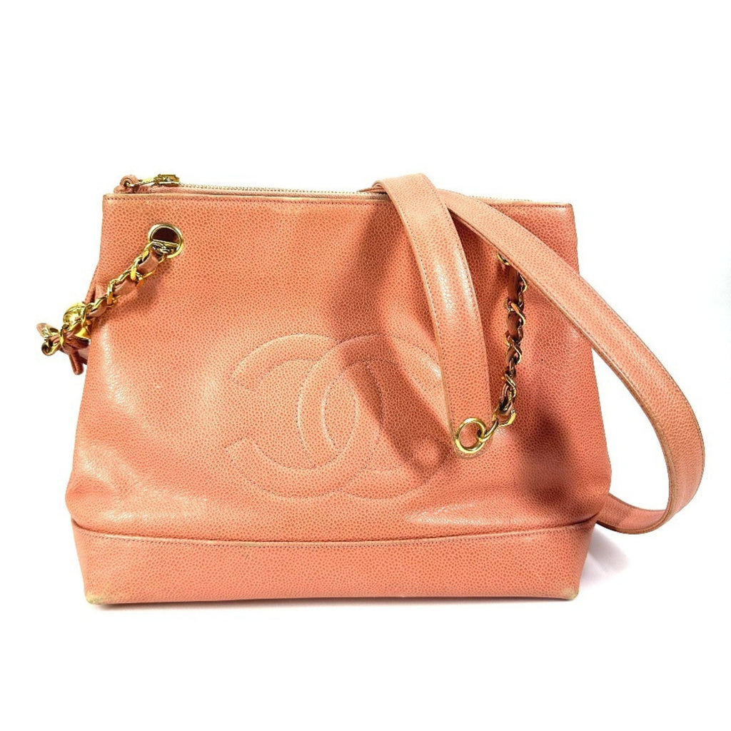 Chanel Pink Grained Calfskin Shoulder Bag Tote Bag (Pre-Owned)