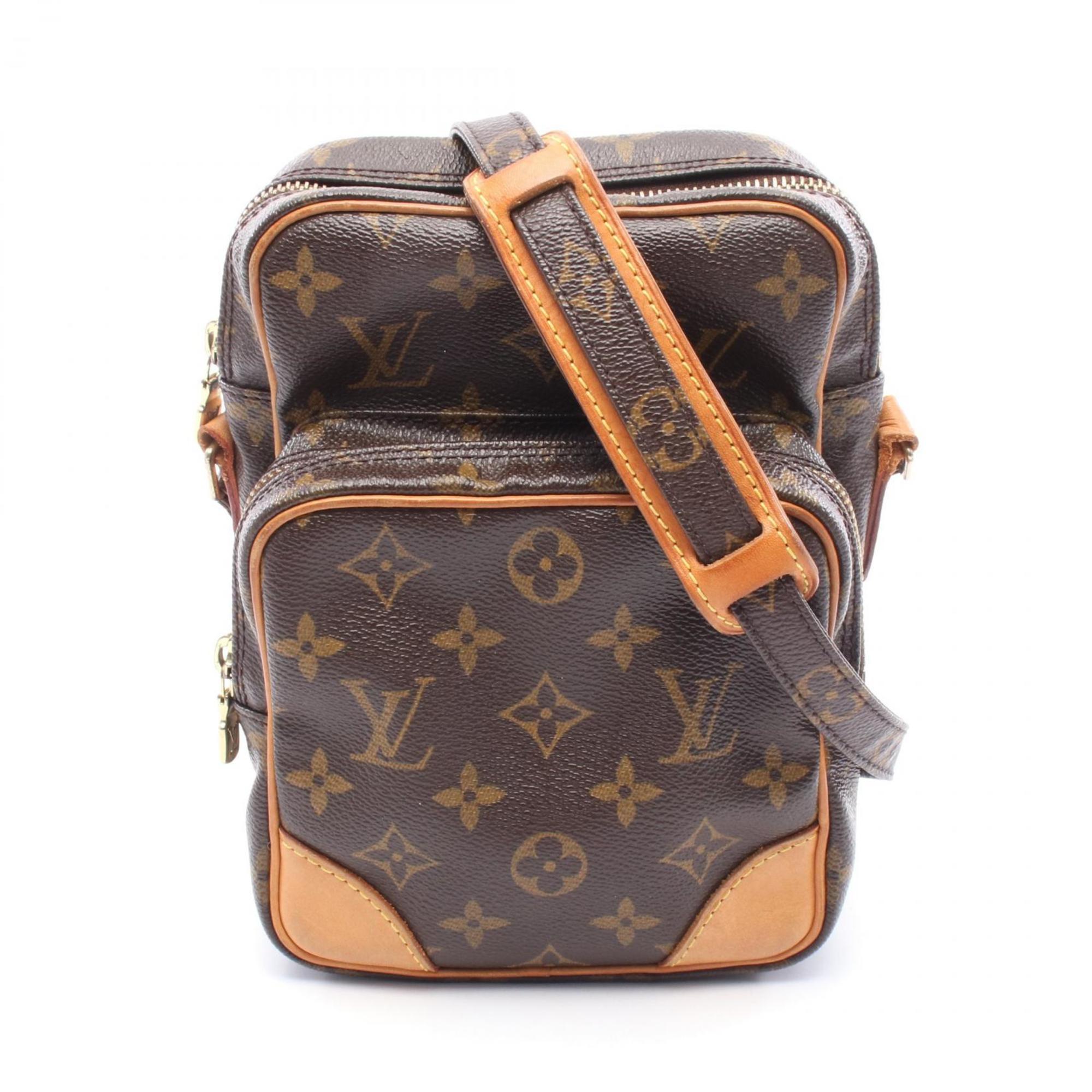 Louis Vuitton Monogram Brown Coated Canvas Leather Shoulder Bag (Pre-Owned)