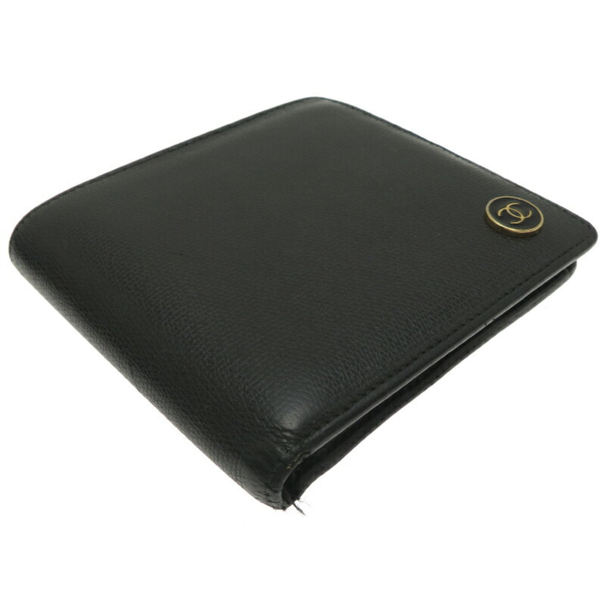 Chanel Black Leather Wallet (Bi-Fold) (Pre-Owned)