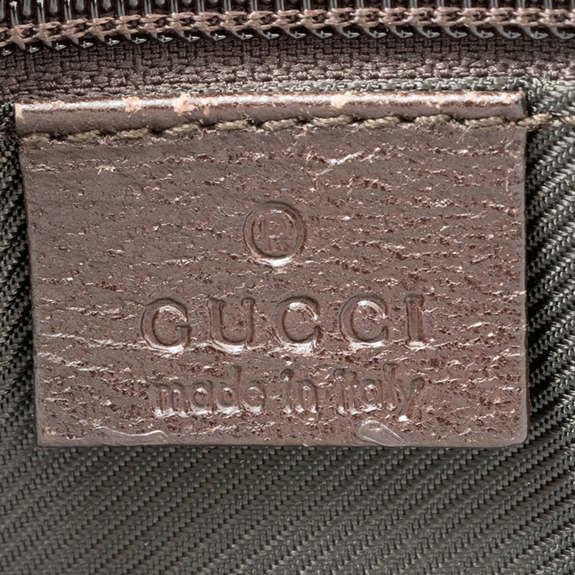 Gucci Gg Canvas Beige Brown Gg Canvas Leather Shoulder Bag (Pre-Owned)