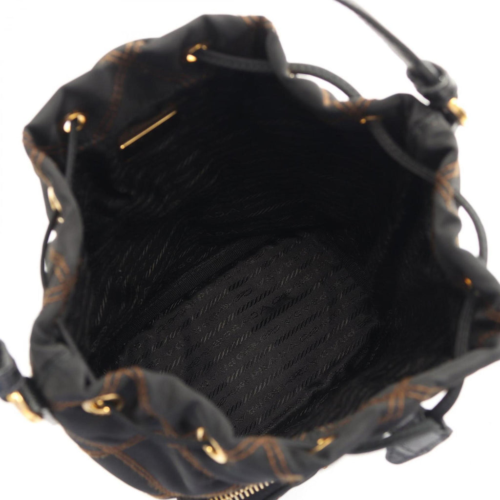 Prada Black Nylon Saffiano Triangle Handbag (Pre-Owned)