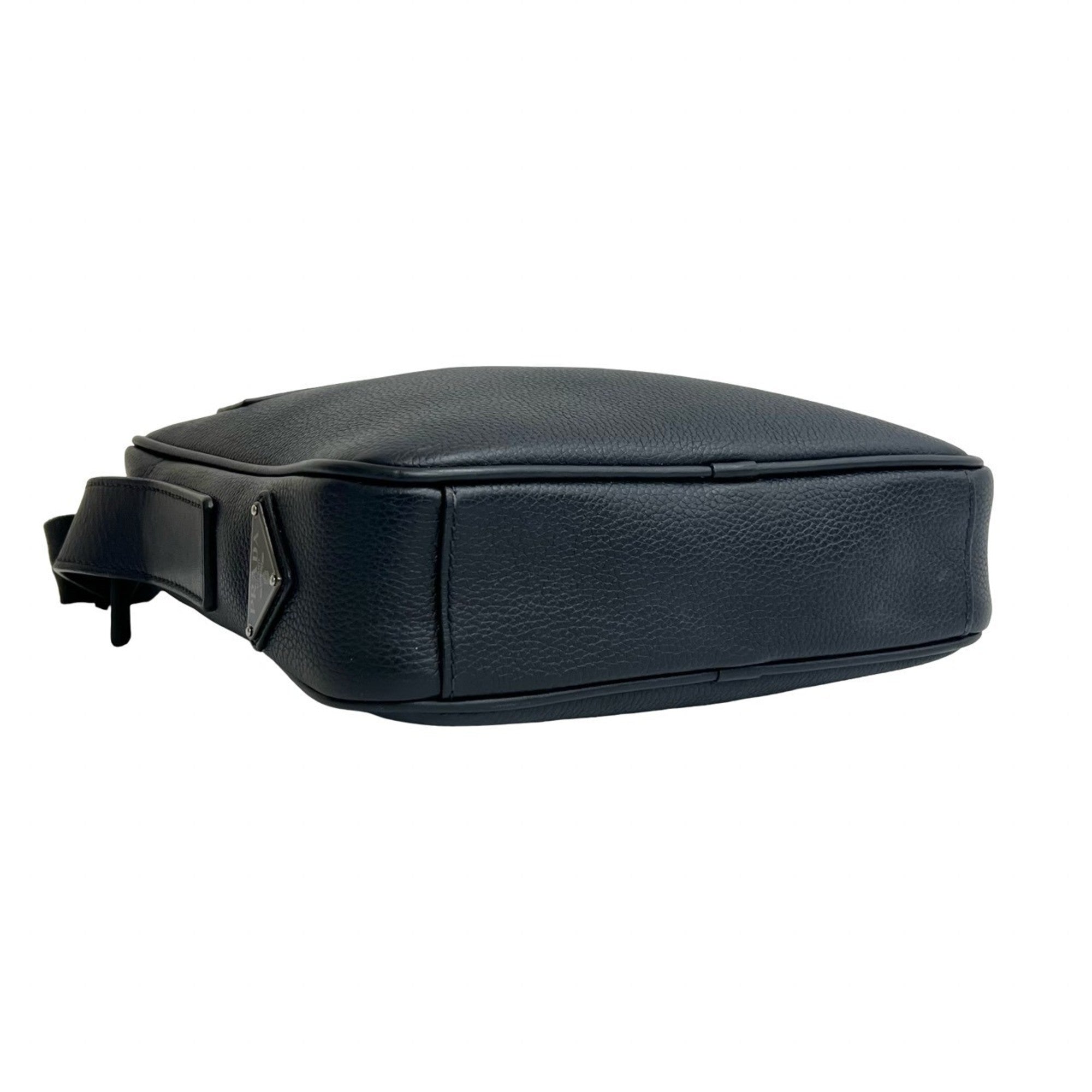 Prada Navy Nylon Leather Pochette Shoulder Bag Sling Bag (Pre-Owned)