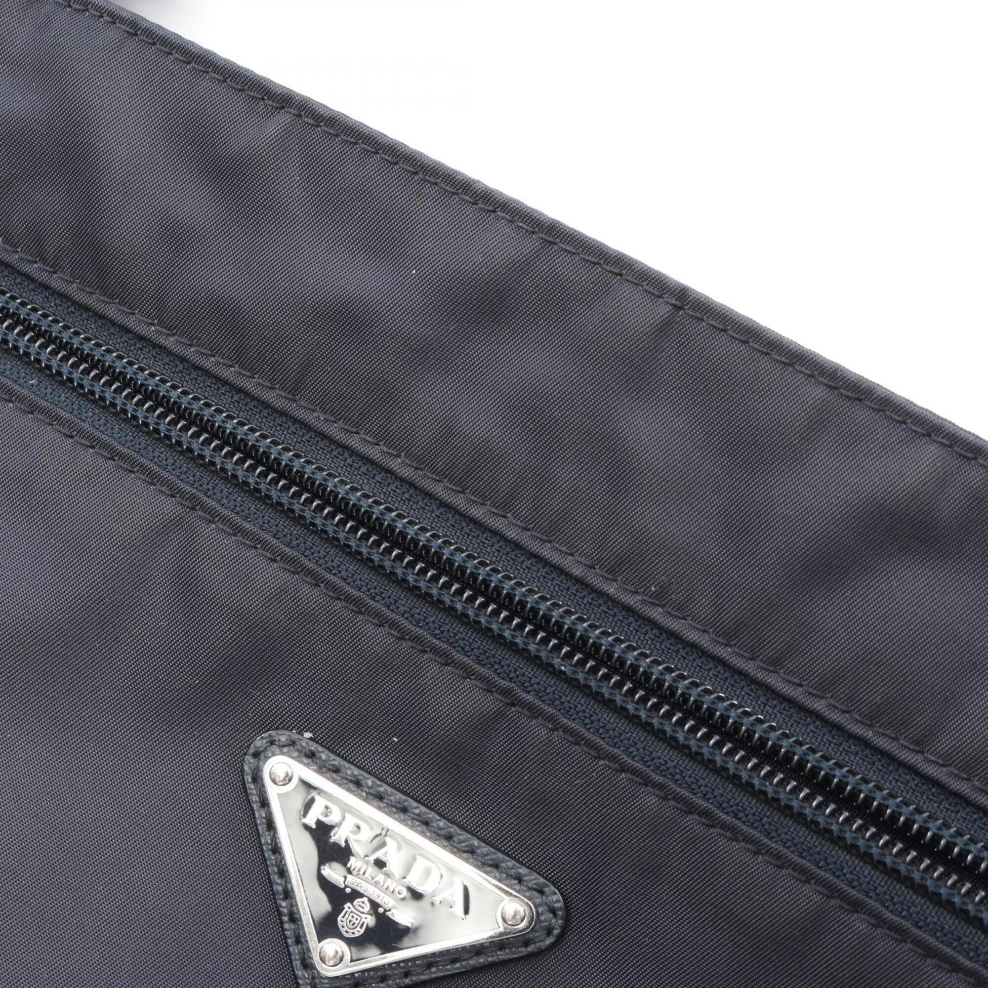 Prada Navy Nylon Saffiano Triangle Handbag Shoulder Bag (Pre-Owned)