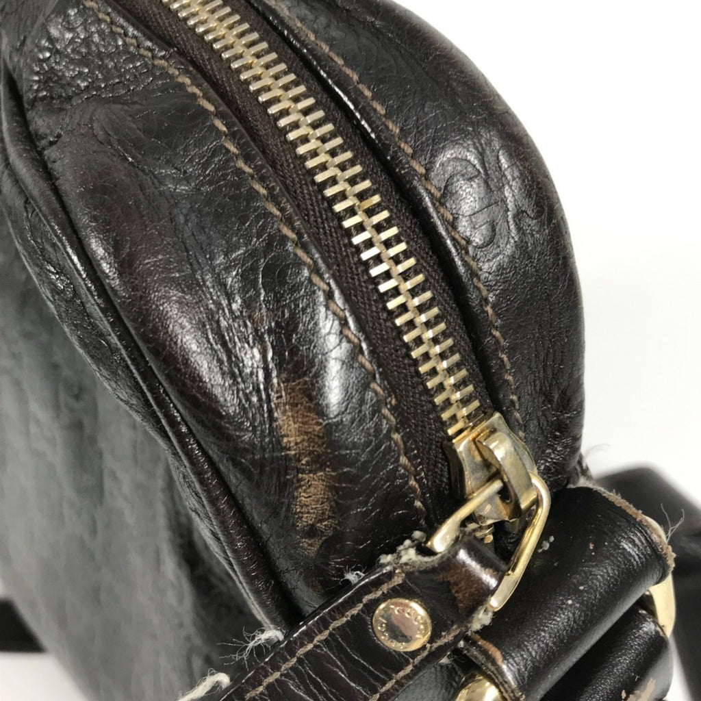 Gucci Brown Leather Pochette Shoulder Bag (Pre-Owned)