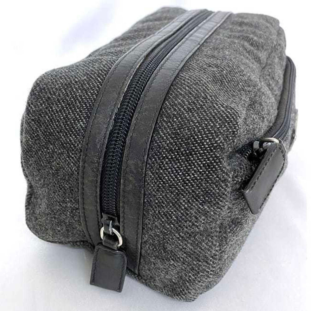 Prada Gray Tweed Wool Nylon Pouch (Pre-Owned)