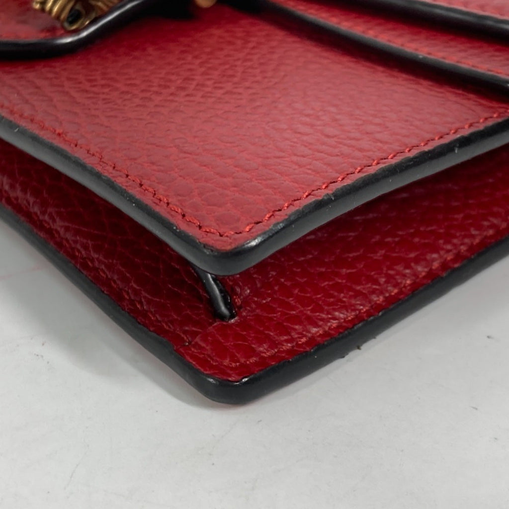 Gucci Red Color Leather Clutch Bag Pouch Shoulder Bag (Pre-Owned)