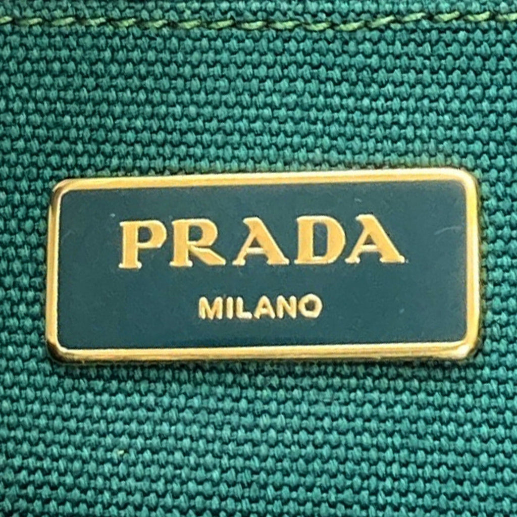 Prada Green Canvas Handbag (Pre-Owned)