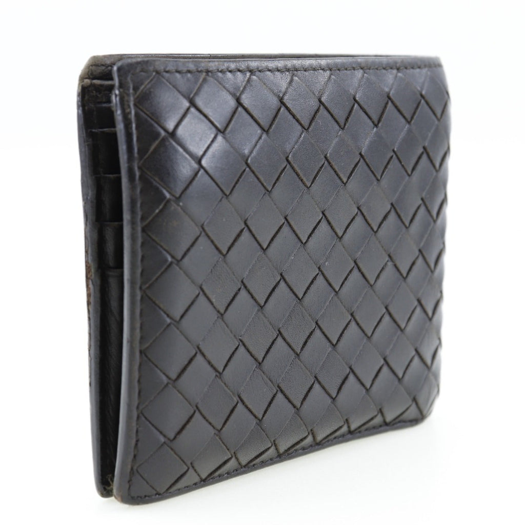 Bottega Veneta Intrecciato Dark Brown Leather Wallet (Bi-Fold) (Pre-Owned)