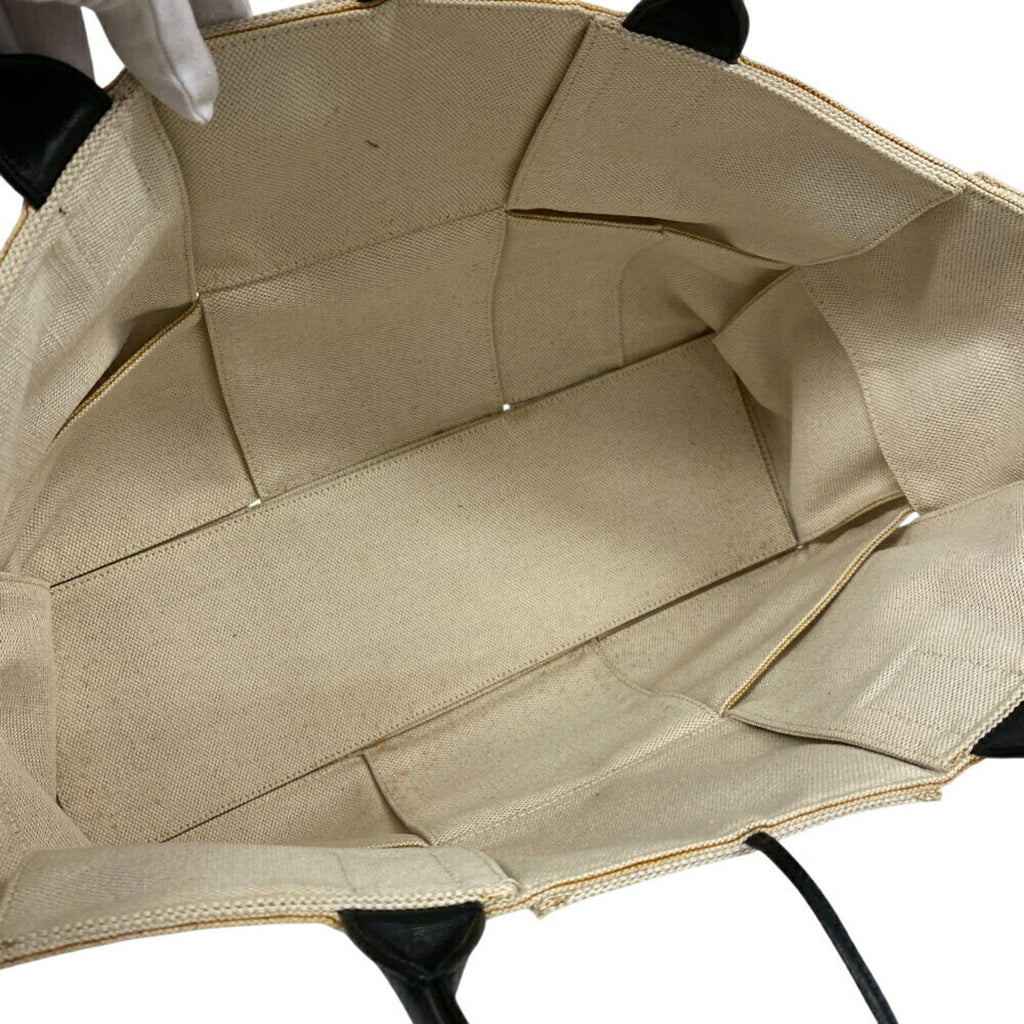 Bottega Veneta Ivory Canvas Leather Handbag (Pre-Owned)