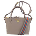 Prada Gray Leather Handbag (Pre-Owned)