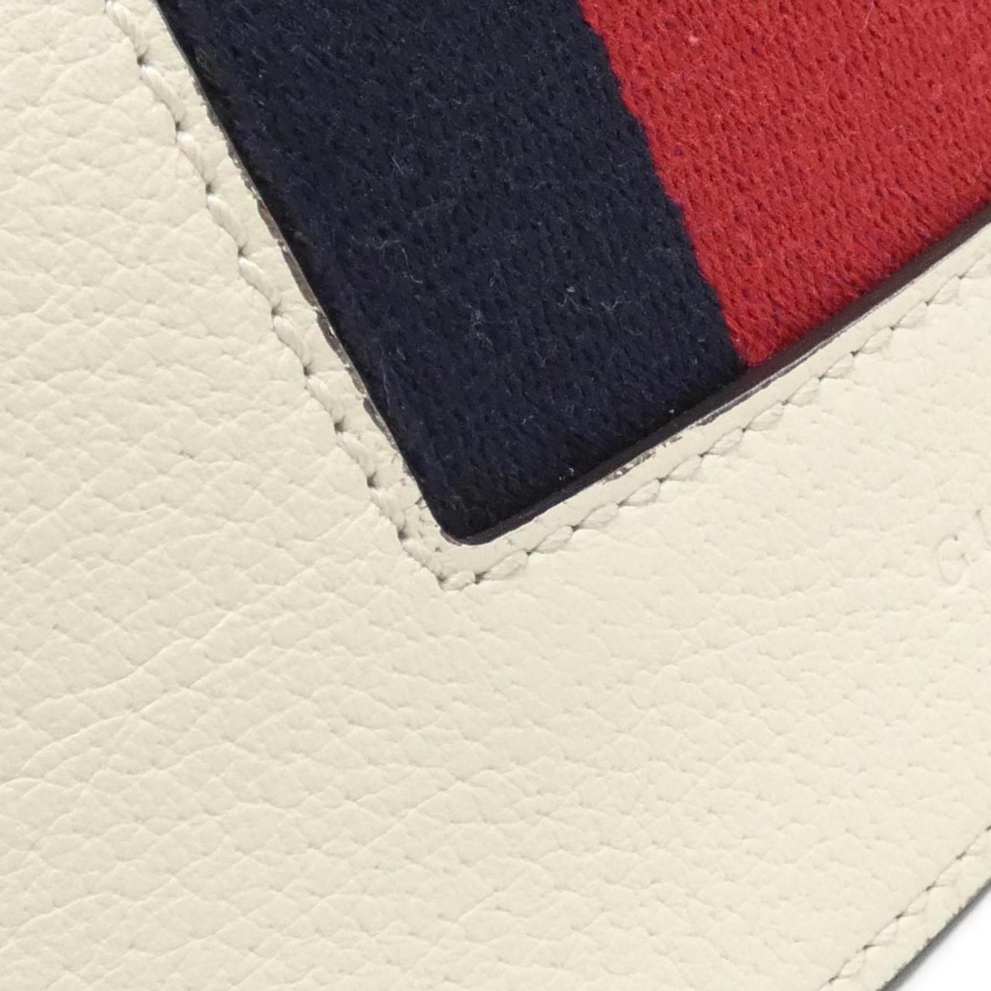 Gucci Multi-Color White Leather Shoulder Bag (Pre-Owned)